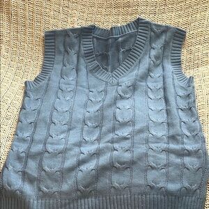 Women’s periwinkle blue Cable Knit Sweater Vest